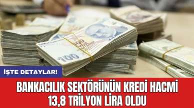 Bankacılık sektörünün kredi hacmi 13,8 trilyon lira oldu