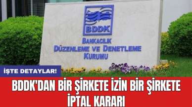 BDDK'dan bir şirkete izin bir şirkete iptal kararı