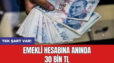 Emekli hesabına anında 30 bin TL: Tek şart var!