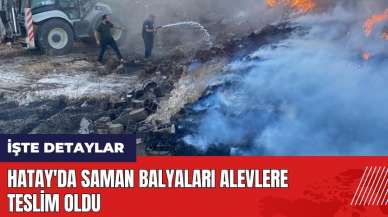 Hatay'da saman balyaları alevlere teslim oldu