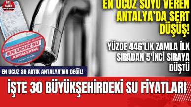 En ucuz su artık Antalya'nın değil! İşte 30 Büyükşehirdeki su fiyatları