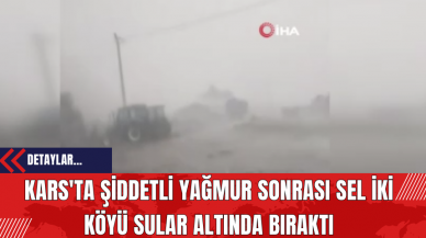 Kars'ta Şiddetli Yağmur Sonrası Sel İki Köyü Sular Altında Bıraktı