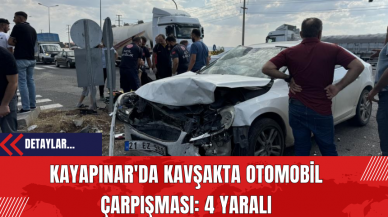 Kayapınar'da Kavşakta Otomobil Çarpışması: 4 Yaralı