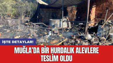 Muğla’da bir hurdalık alevlere teslim oldu