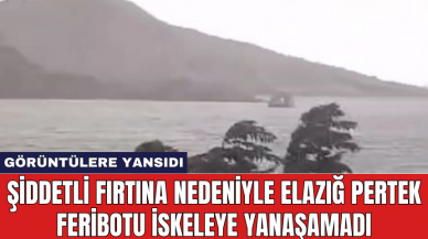 Şiddetli fırtına nedeniyle Elazığ Pertek feribotu iskeleye yanaşamadı