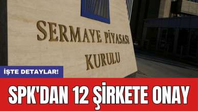 SPK'dan 12 şirkete onay