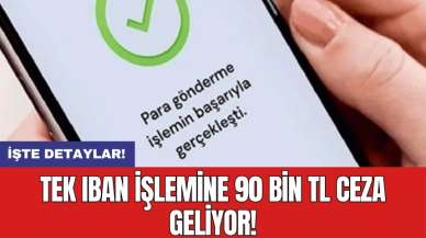 Tek IBAN işlemine 90 bin TL ceza geliyor!