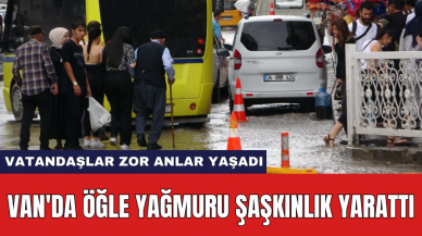 Van'da öğle yağmuru şaşkınlık yarattı