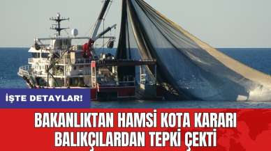 Bakanlıktan hamsi kota kararı balıkçılardan tepki çekti