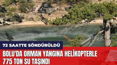 Bolu'da orman yangına helikopterle 775 ton su taşındı