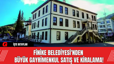 Finike Belediyesi'nden Büyük Gayrimenkul Satış ve Kiralama!