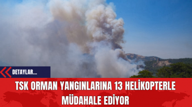 TSK Orman Yangınlarına 13 Helikopterle Müdahale Ediyor