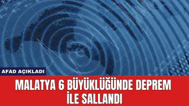 AFAD Açıkladı: Malatya 6 Büyüklüğünde Deprem İle Sallandı