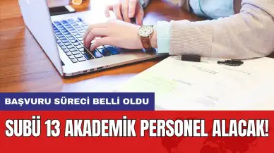 SUBÜ 13 akademik personel alacak! Başvuru süreci belli oldu