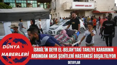 İsrail'in Deyr el-Belah'taki Tahliye Kararının Ardından Aksa Şehitleri Hastanesi Boşaltılıyor