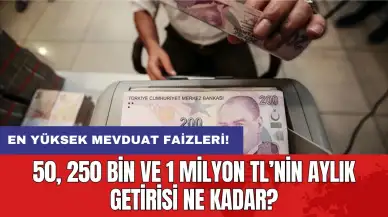 En yüksek mevduat faizleri: 50, 250 bin ve 1 milyon TL’nin aylık getirisi ne kadar?