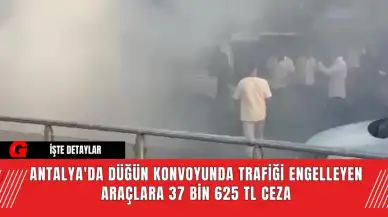 Antalya'da Düğün Konvoyunda Trafiği Engelleyen Araçlara 37 Bin 625 TL Ceza