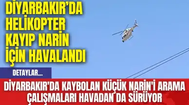 Diyarbakır'da kaybolan küçük Narin'i arama çalışmaları havadan da sürüyor