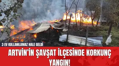 Artvin’in Şavşat İlçesinde Korkunç Yangın! 3 Ev Kullanılamaz Hale Geldi