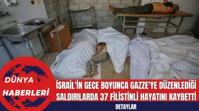 İsrail'in Gece Boyunca Gazze'ye Düzenlediği Saldırılarda 37 Filistinli Hayatını Kaybetti