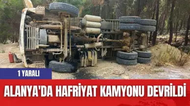 Alanya'da Hafriyat Kamyonu Devrildi: 1 Yaralı