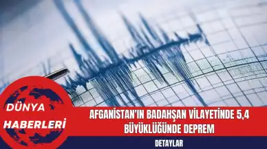 Afganistan'ın Badahşan Vilayetinde 5,4 Büyüklüğünde Deprem