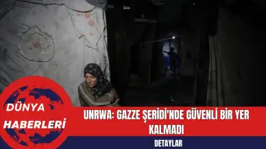 UNRWA: Gazze Şeridi'nde Güvenli Bir Yer Kalmadı