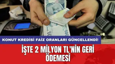 Konut kredisi faiz oranları güncellendi: İşte 2 milyon TL'nin geri ödemesi