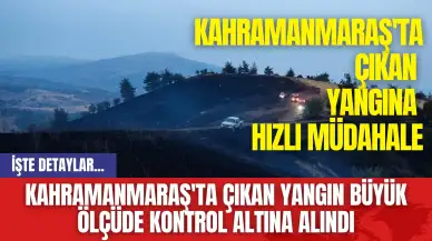 Kahramanmaraş'ta çıkan yangın büyük ölçüde kontrol altına alındı