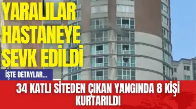 34 Katlı Siteden Çıkan Yangında 8 Kişi Kurtarıldı