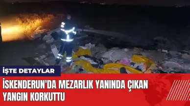 İskenderun'da mezarlık yanında çıkan yangın korkuttu