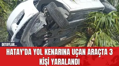 Hatay'da Yol Kenarına Uçan Araçta 3 Kişi Yaralandı