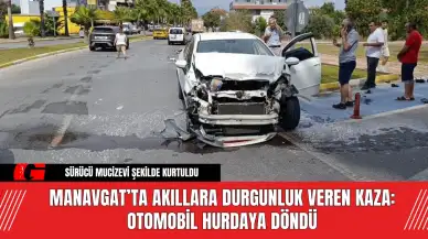 Manavgat’ta Akıllara Durgunluk Veren Kaza: Otomobil Hurdaya Döndü