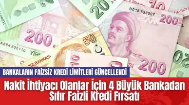 Nakit İhtiyacı Olanlar İçin 4 Büyük Bankadan Sıfır Faizli Kredi Fırsatı! Faizsiz Kredi Başvurusu Nasıl Yapılır?