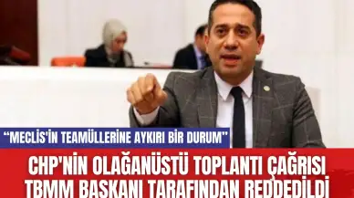 CHP'nin Olağanüstü Toplantı Çağrısı TBMM Başkanı Tarafından Reddedildi