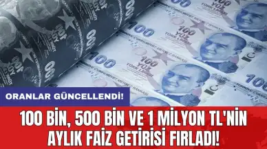 Oranlar güncellendi: 100 bin, 500 bin ve 1 milyon TL'nin aylık faiz getirisi fırladı!