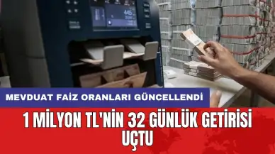 Mevduat faiz oranları güncellendi: 1 milyon TL'nin 32 günlük getirisi uçtu