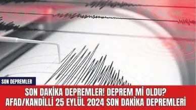 Son dakika depremler! Deprem mi oldu? AFAD/Kandilli 25 Eylül 2024 son dakika depremleri