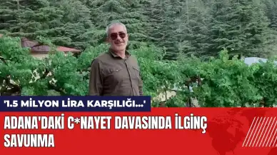 Adana'daki c*nayet davasında ilginç savunma