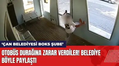 Otobüs durağına zarar verdiler! Çan Belediyesi böyle paylaştı