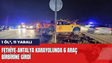 Fethiye-Antalya karayolunda 6 araç birbirine girdi: 1 öl* 11 yaralı