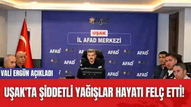 Uşak'ta Şiddetli Yağışlar Hayatı Felç Etti! Vali Ergün Açıkladı