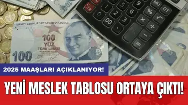 2025 maaşları açıklanıyor: Yeni meslek tablosu ortaya çıktı!