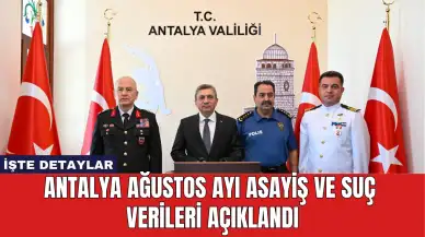 Antalya Ağustos Ayı Asayiş ve Suç Verileri Açıklandı