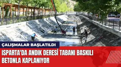 Isparta'da Andık Deresi tabanı baskılı betonla kaplanıyor