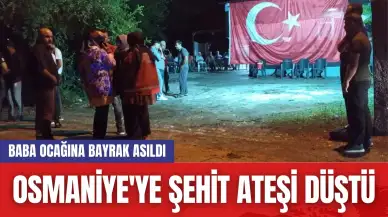 Osmaniye'ye Şehit Ateşi Düştü