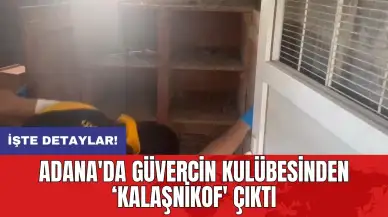 Adana'da güvercin kulübesinden ‘Kalaşnikof' çıktı