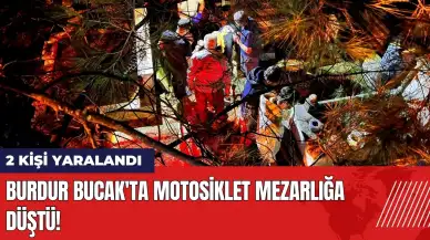 Burdur Bucak'ta motosiklet mezarlığa düştü