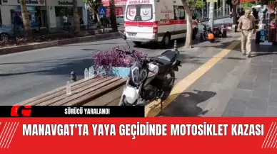 Manavgat'ta Yaya Geçidinde Motosiklet Kazası: Sürücü Yaralandı