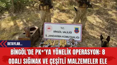 Bingöl'de PK*'ya Yönelik Operasyon: 8 Odalı Sığınak Ve Çeşitli Malzemeler Ele Geçirildi